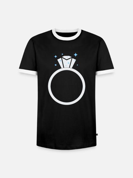 Diamond Wedding ring - Men's Ringer Shirt - black/white