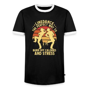 Linedance The Perfect Way Western Country Music - Männer Kontrast-T-Shirt - Schwarz/Weiß - Vorne - AI Model Female 172 light (172cm) & AI Model Male 178 light (178cm)