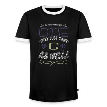Gift Gamer Glitch Analyst Encrypt Hacking Code - Men's Ringer Shirt - black/white - Front - AI Model Female 172 light (172cm) & AI Model Male 178 light (178cm)