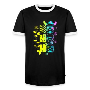 Weihnachten Weihnachtsmann Weihnachtsmann ungezogene Feiertage Winter - Männer Kontrast-T-Shirt - Schwarz/Weiß - Vorne - AI Model Female 172 light (172cm) & AI Model Male 178 light (178cm)