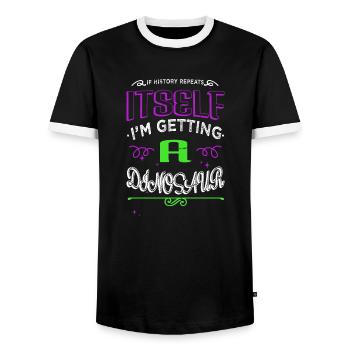 Black History African American Pride Power - Men's Ringer Shirt - black/white - Front - AI Model Female 172 light (172cm) & AI Model Male 178 light (178cm)