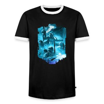 Computer-PC-Spieltechnologie Gamer-Gaming Modern - Männer Kontrast-T-Shirt - Schwarz/Weiß - Vorne - AI Model Female 172 light (172cm) & AI Model Male 178 light (178cm)
