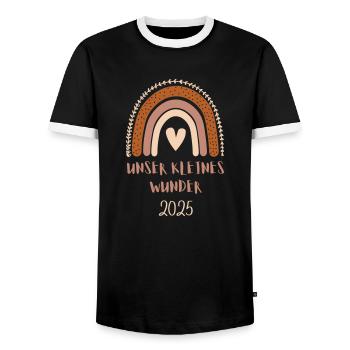 UNSER KLEINES WUNDER 2025 - Männer Kontrast-T-Shirt - Schwarz/Weiß - Vorne - AI Model Female 172 light (172cm) & AI Model Male 178 light (178cm)