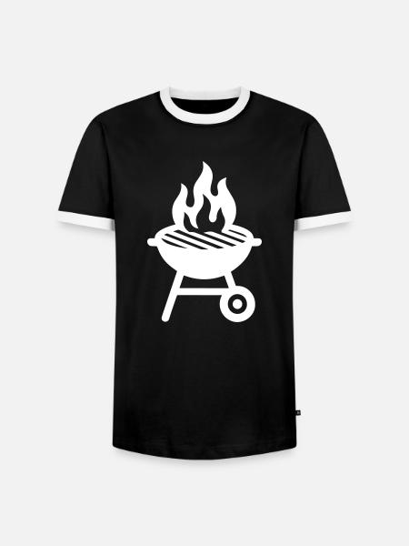 Grill Icon - Men's Ringer Shirt - black/white