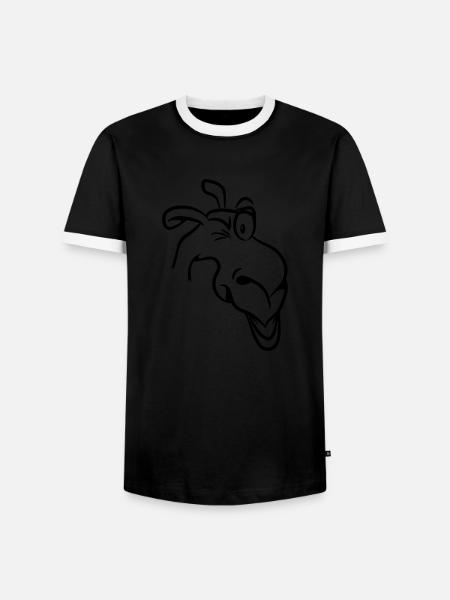 Camel witty - Men's Ringer Shirt - black/white