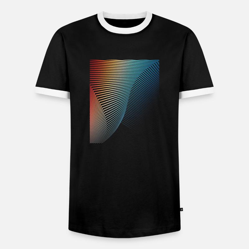 abstract geometric pattern spiral wave - Men's Ringer Shirt - black/white