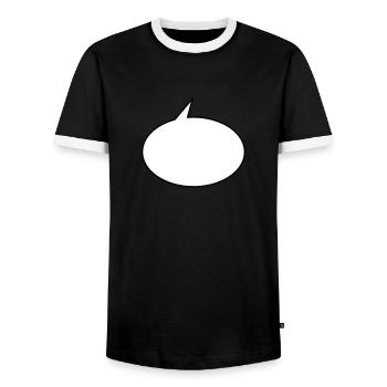 Sprechblase rund klein 2c - T-shirt contrasté Homme - noir/blanc - Devant - AI Model Female 172 light (172cm) & AI Model Male 178 light (178cm)