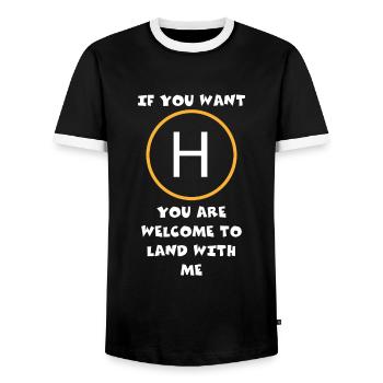 You are welcome to end up with me - Men's Ringer Shirt - black/white - Front - AI Model Female 172 light (172cm) & AI Model Male 178 light (178cm)