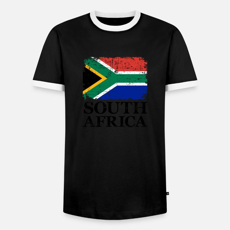 Afrique du Sud - T-shirt contrasté Homme - noir/blanc