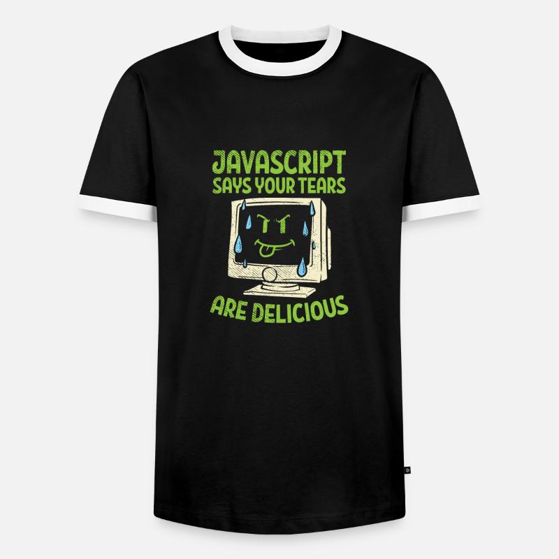 JavaScript Says Your Tears Are Delicious For Compu - Men's Ringer Shirt - black/white