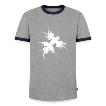 Glaucus Atlanticus Blaue Ozeanschnecke Nudibranch - Männer Kontrast-T-Shirt - Grau/Navy  - Vorne - AI Model Female 172 light (172cm) & AI Model Male 178 light (178cm)