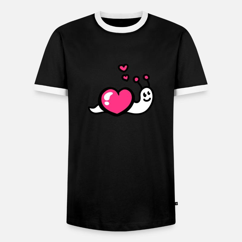 Heart worm 3 - Men's Ringer Shirt - black/white