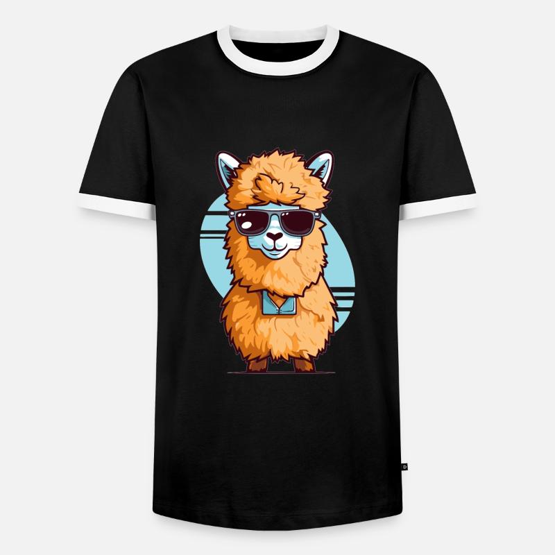 Alpaga doux - T-shirt contrasté Homme - noir/blanc