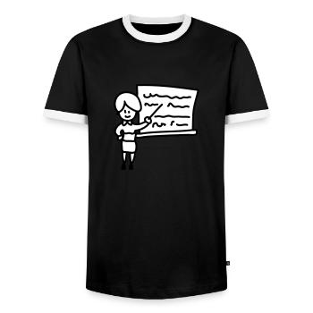 Lehrerin - Männer Kontrast-T-Shirt - Schwarz/Weiß - Vorne - AI Model Female 172 light (172cm) & AI Model Male 178 light (178cm)