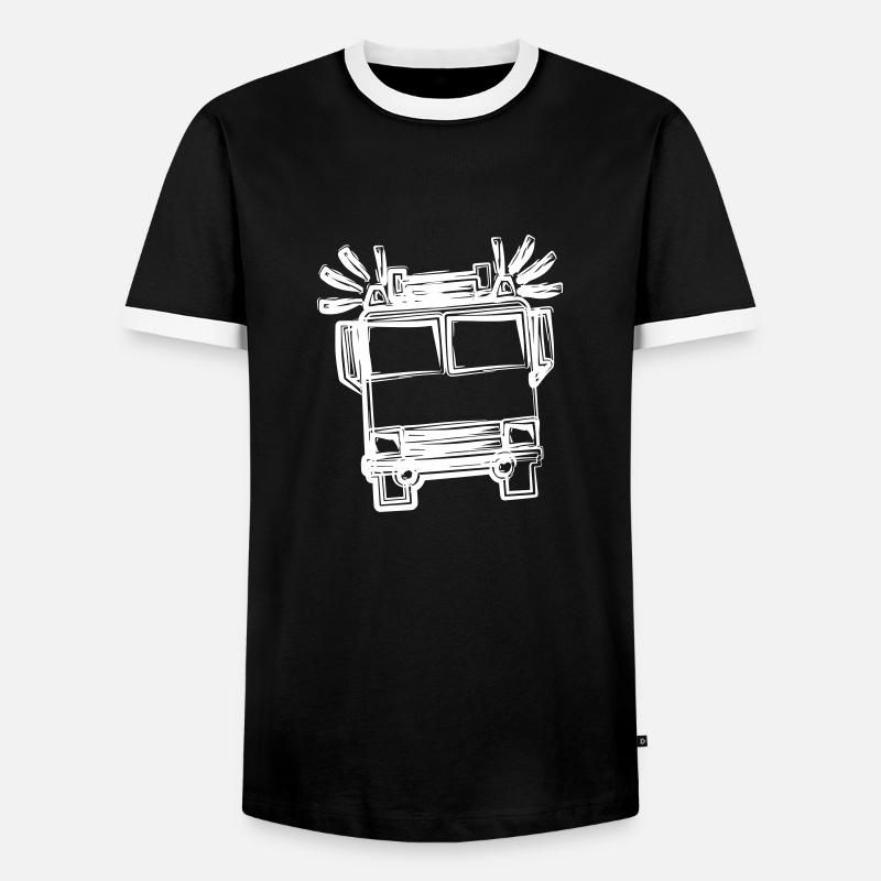 Fire Engine - Men's Ringer Shirt - black/white