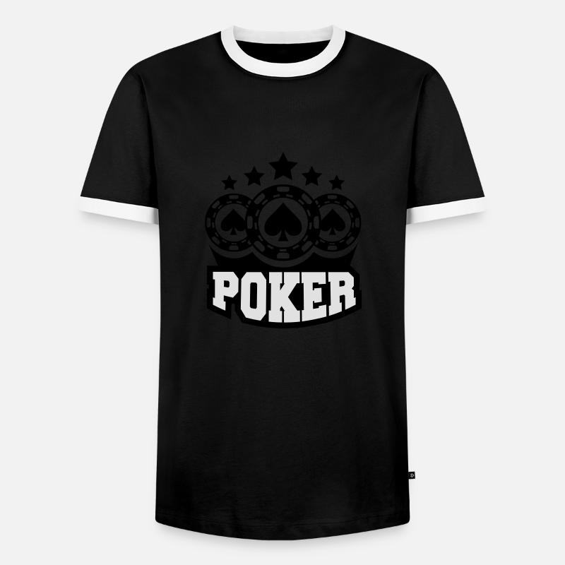 poker_player_c2 - Men's Ringer Shirt - black/white
