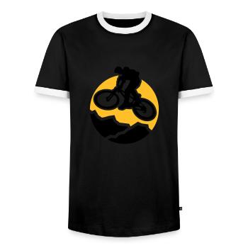 MountainBiker3 - T-shirt contrasté Homme - noir/blanc - Devant - AI Model Female 172 light (172cm) & AI Model Male 178 light (178cm)