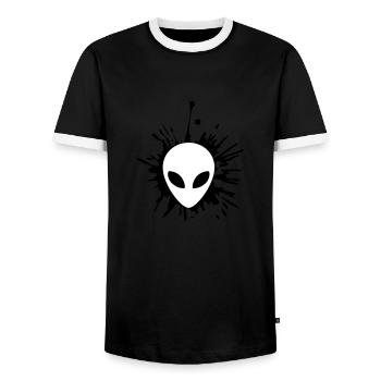 Alien blob of drops - Men's Ringer Shirt - black/white - Front - AI Model Female 172 light (172cm) & AI Model Male 178 light (178cm)