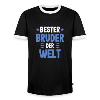 Le meilleur Frère Du Monde Idée de cadeau - T-shirt contrasté Homme - noir/blanc - Devant - AI Model Female 172 light (172cm) & AI Model Male 178 light (178cm)