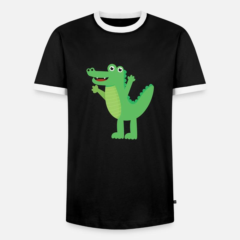 Crocodile - Men's Ringer Shirt - black/white