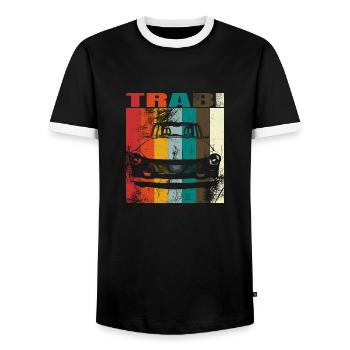 Trabi Voiture Est-Allemande GDR Culte Rétro Vintage - T-shirt contrasté Homme - noir/blanc - Devant - AI Model Female 172 light (172cm) & AI Model Male 178 light (178cm)