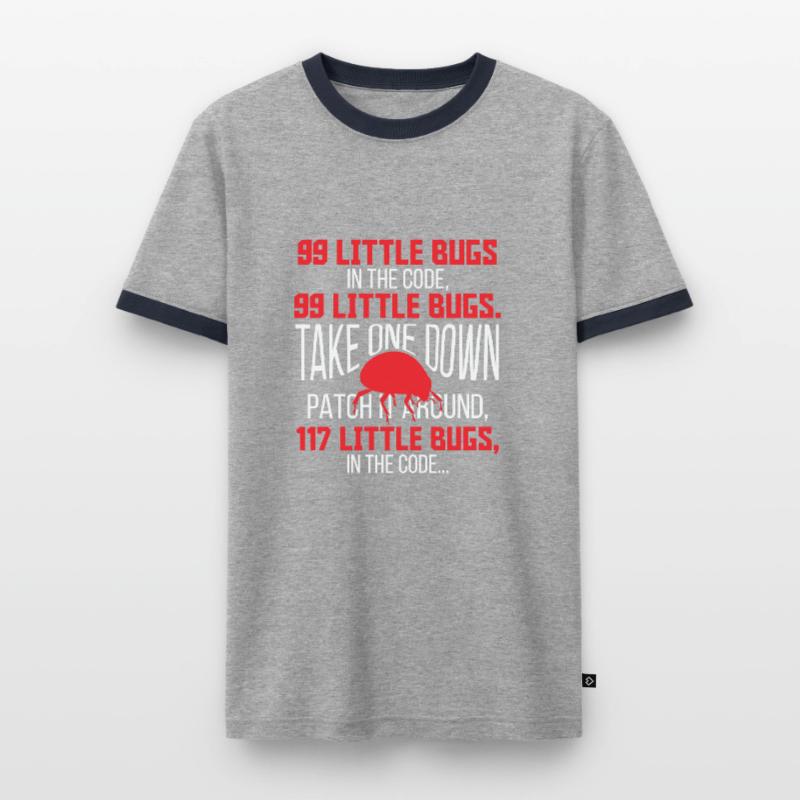 99 petits bugs dans le code Funny Programmer T-shirt contrasté Homme