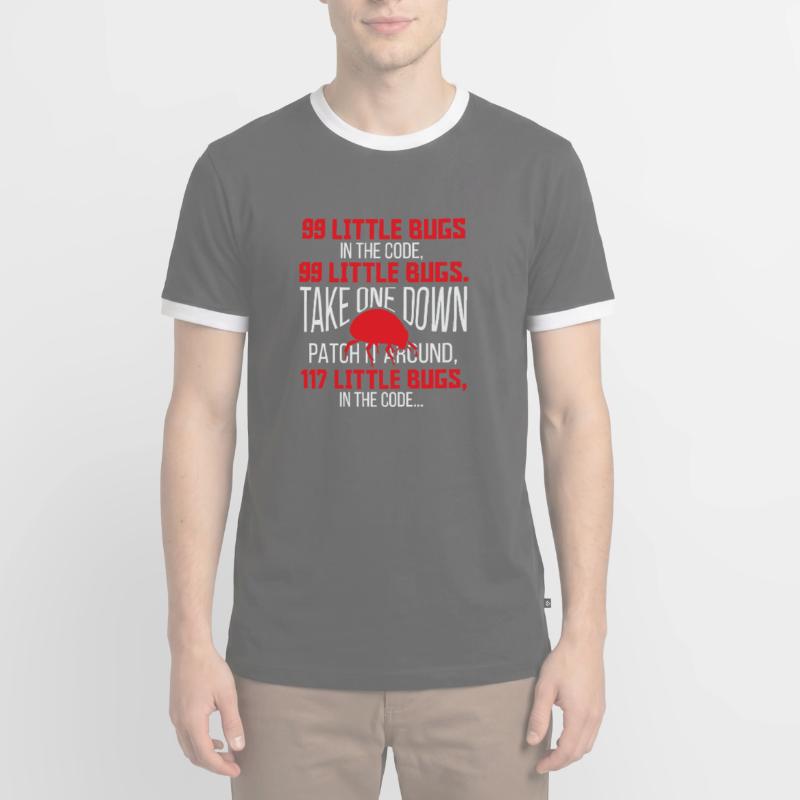 99 petits bugs dans le code Funny Programmer T-shirt contrasté Homme