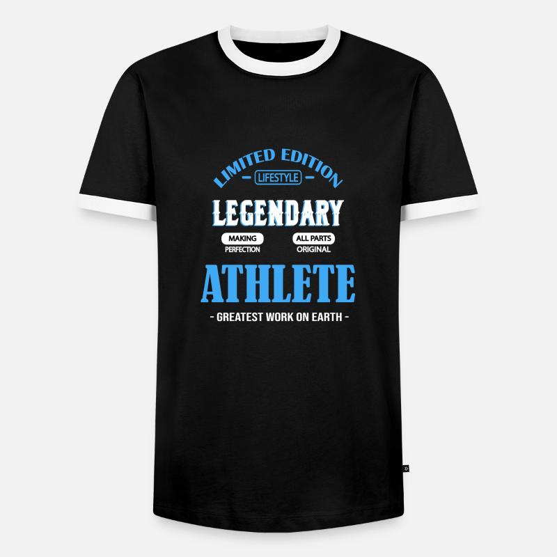 ATHLET - Männer Kontrast-T-Shirt - Schwarz/Weiß