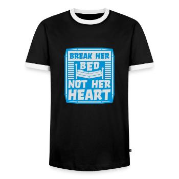 break her bed Zitat - Männer Kontrast-T-Shirt - Schwarz/Weiß - Vorne - AI Model Female 172 light (172cm) & AI Model Male 178 light (178cm)