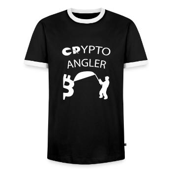 Bitcoin Trading Crypto Stocks - T-shirt contrasté Homme - noir/blanc - Devant - AI Model Female 172 light (172cm) & AI Model Male 178 light (178cm)