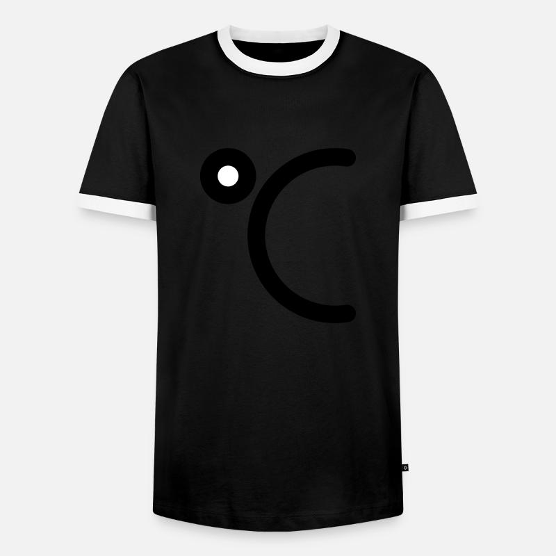 Degrees Celsius icon to personalize - Men's Ringer Shirt - black/white