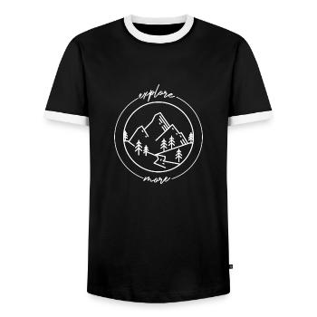 Berge Kletterer Natur Abenteuer - Männer Kontrast-T-Shirt - Schwarz/Weiß - Vorne - AI Model Female 172 light (172cm) & AI Model Male 178 light (178cm)