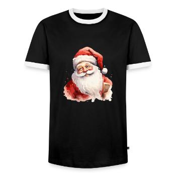 Santa Klaus - Männer Kontrast-T-Shirt - Schwarz/Weiß - Vorne - AI Model Female 172 light (172cm) & AI Model Male 178 light (178cm)