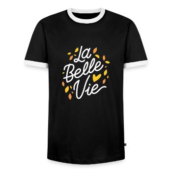 La belle vie - T-shirt contrasté Homme - noir/blanc - Devant - AI Model Female 172 light (172cm) & AI Model Male 178 light (178cm)