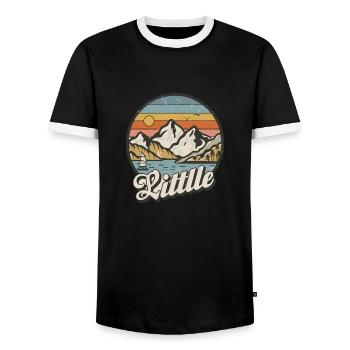 RetroVista Roamer - Männer Kontrast-T-Shirt - Schwarz/Weiß - Vorne - AI Model Female 172 light (172cm) & AI Model Male 178 light (178cm)