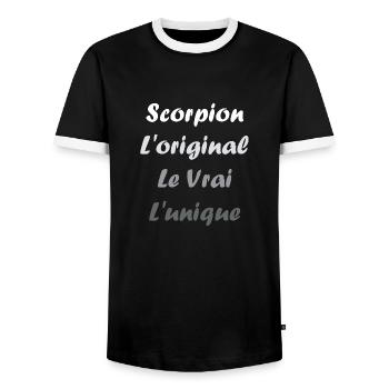 scorpion - T-shirt contrasté Homme - noir/blanc - Devant - AI Model Female 172 light (172cm) & AI Model Male 178 light (178cm)