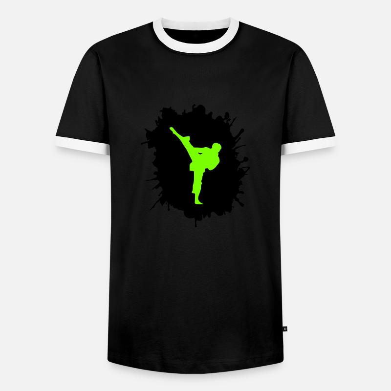 karate klecks - Männer Kontrast-T-Shirt - Schwarz/Weiß