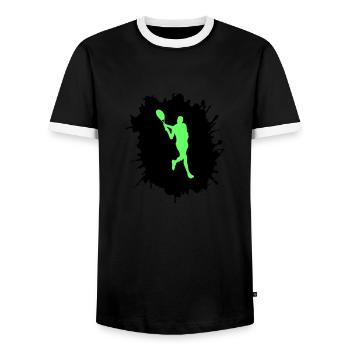 Tennis Blobs - Men's Ringer Shirt - black/white - Front - AI Model Female 172 light (172cm) & AI Model Male 178 light (178cm)