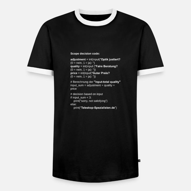 Astronomie Scope Decision Code Teleskop - Männer Kontrast-T-Shirt - Schwarz/Weiß