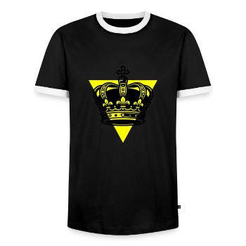 Couronne - T-shirt contrasté Homme - noir/blanc - Devant - AI Model Female 172 light (172cm) & AI Model Male 178 light (178cm)