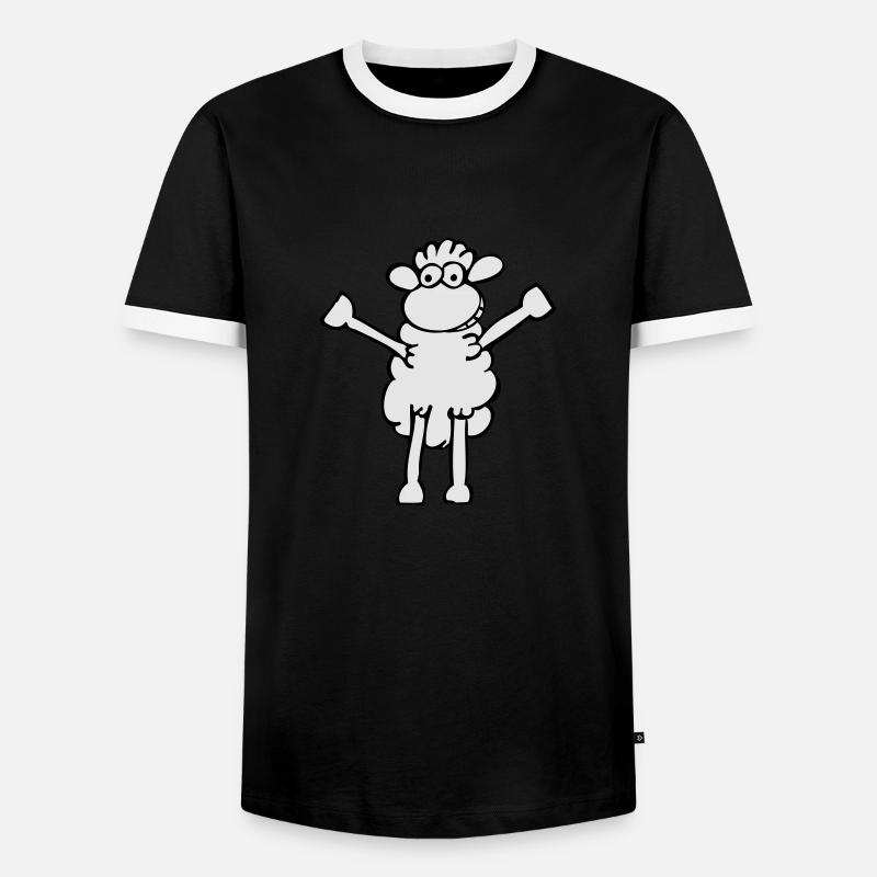 Moppel Schaf Flex - Männer Kontrast-T-Shirt - Schwarz/Weiß