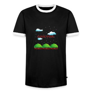 Game over Gaming Geschenk Zocker Konsole Mario PC - Männer Kontrast-T-Shirt - Schwarz/Weiß - Vorne - AI Model Female 172 light (172cm) & AI Model Male 178 light (178cm)