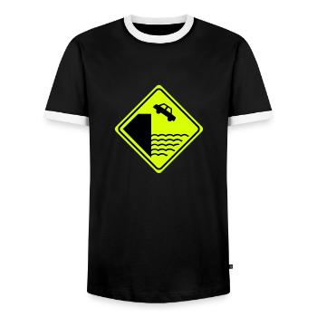 Attention - au bord de l'eau Steep - 2 vecteur de - T-shirt contrasté Homme - noir/blanc - Devant - AI Model Female 172 light (172cm) & AI Model Male 178 light (178cm)