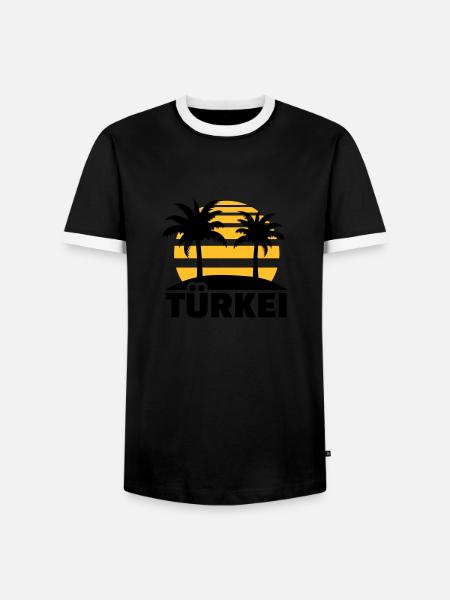 Türkei - Männer Kontrast-T-Shirt - Schwarz/Weiß