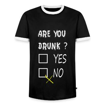 Are you drunk? - T-shirt contrasté Homme - noir/blanc - Devant - AI Model Female 172 light (172cm) & AI Model Male 178 light (178cm)