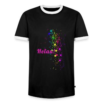 Helau, Konfetti, karneval, Sterne - Männer Kontrast-T-Shirt - Schwarz/Weiß - Vorne - AI Model Female 172 light (172cm) & AI Model Male 178 light (178cm)