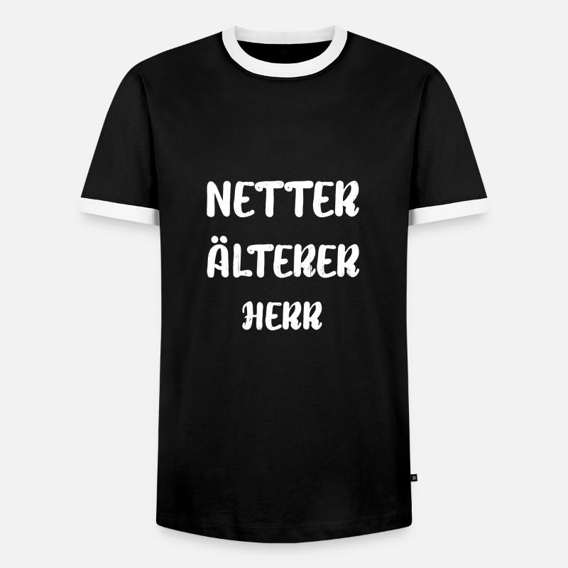 NETTER ÄLTERER HERR - Männer Kontrast-T-Shirt - Schwarz/Weiß