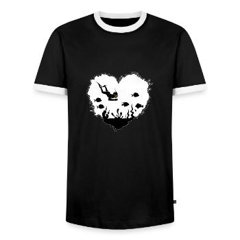 Plongeur Apnée Plongeur Plongée Apnée Oxygène - T-shirt contrasté Homme - noir/blanc - Devant - AI Model Female 172 light (172cm) & AI Model Male 178 light (178cm)