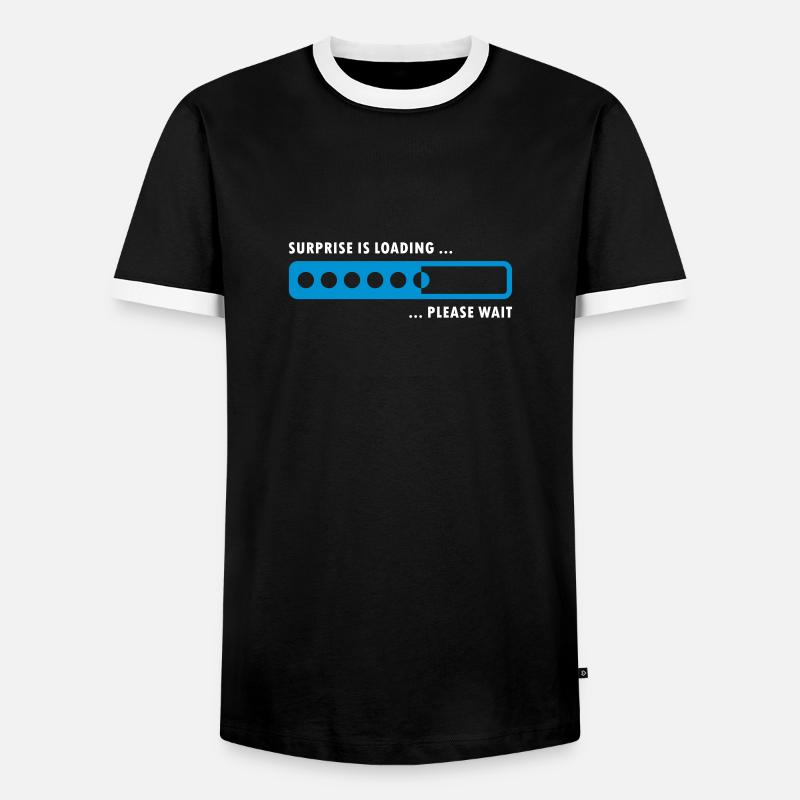 surprise is loading - Men's Ringer Shirt - black/white