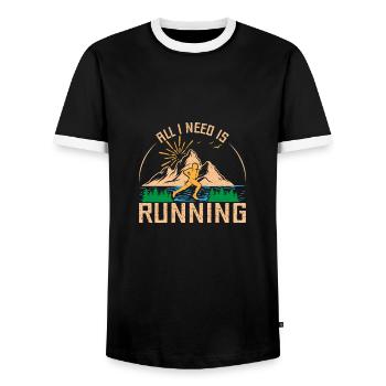 Running All I Need Is Running Marathon Runner Gift - Männer Kontrast-T-Shirt - Schwarz/Weiß - Vorne - AI Model Female 172 light (172cm) & AI Model Male 178 light (178cm)